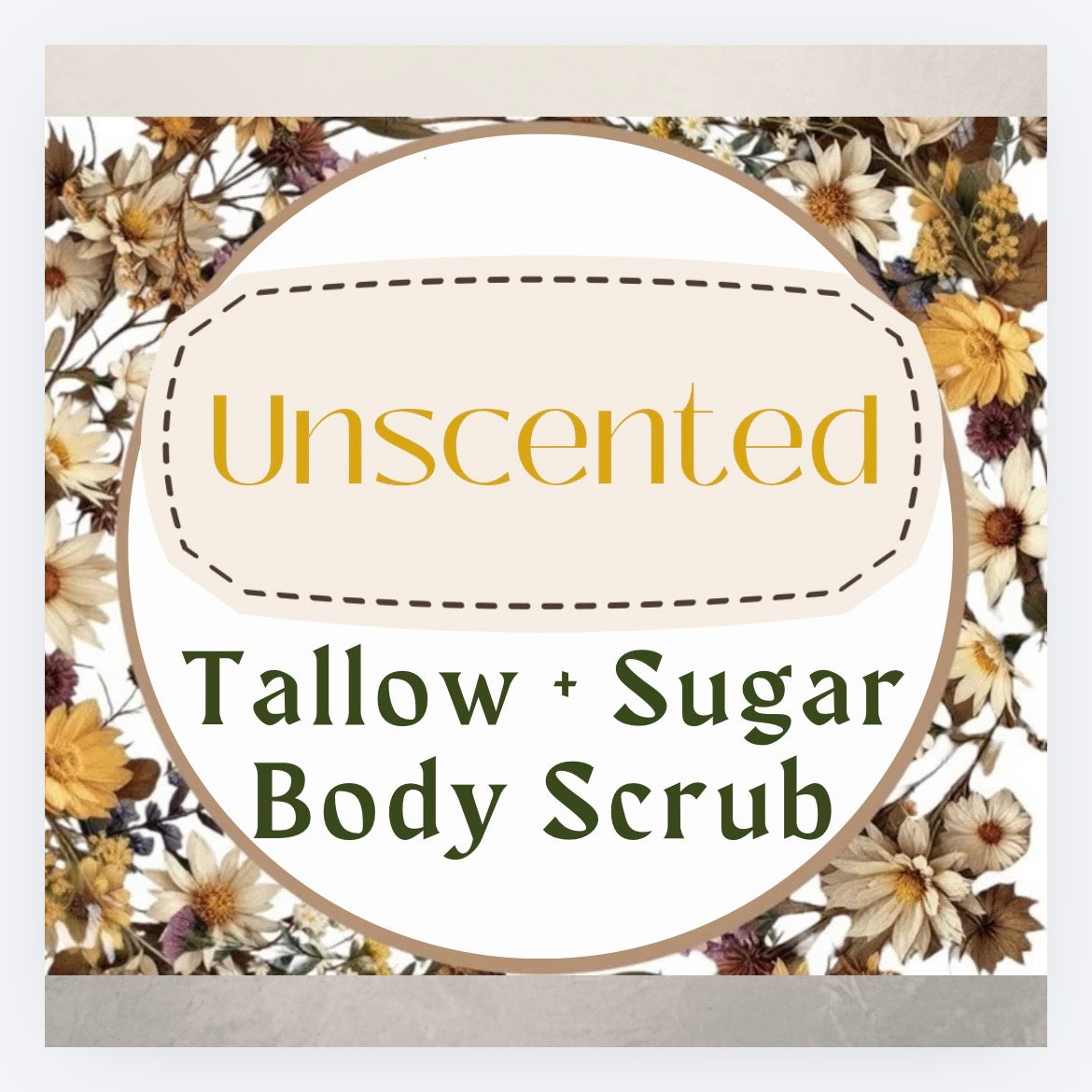 Unscented Tallow + Sugar Body Scrub