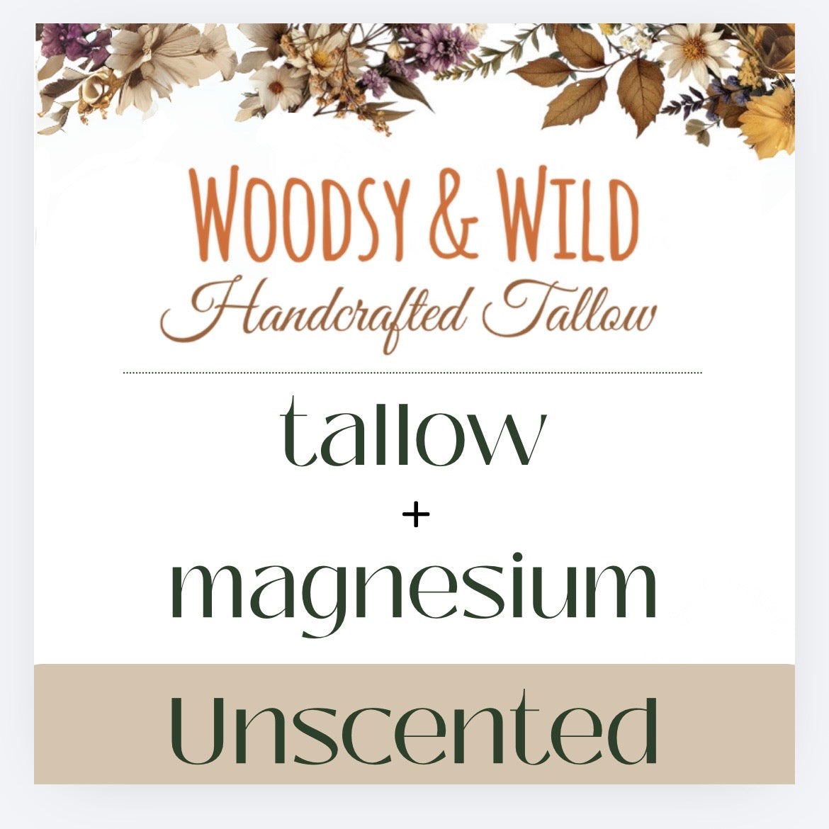 Tallow + Magnesium Stick Unscented .5oz