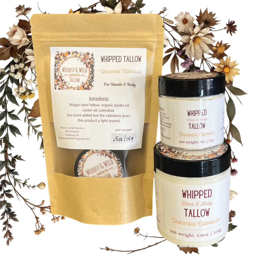 Unscented Calendula Whipped Tallow Balm 4oz