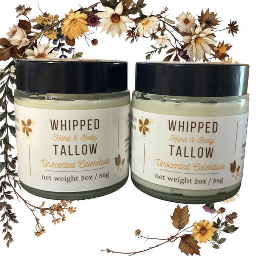Unscented Calendula Whipped Tallow Balm 2oz